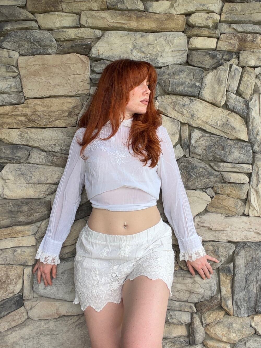 Vintage Femme Costa Rica Sheer Floral Blouse